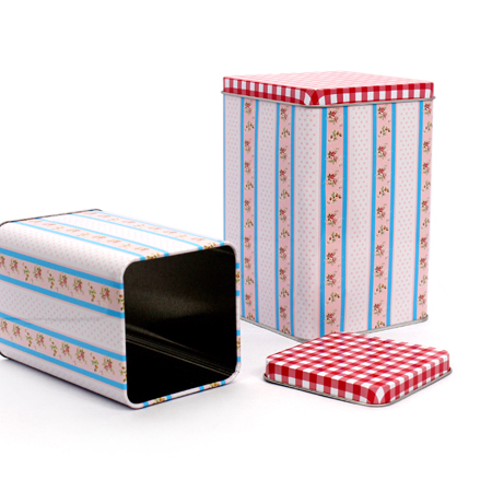 metal tin box square